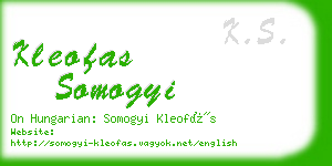 kleofas somogyi business card